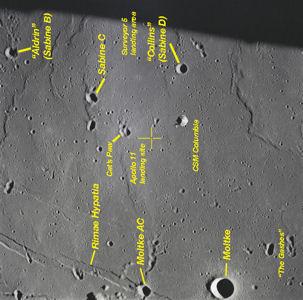 Lunar Map with Apollo 11 Landing Area
