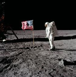 AS11-40-5875  Apollo 11 Flag